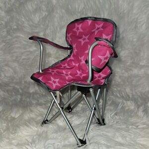 American Girl Lawn Chair Folding Camping Chair Accessory for Dolls Pink